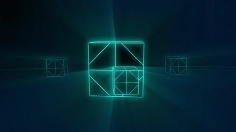 Glowing digital 3D cube shapes technology. Stock Footage 332051407