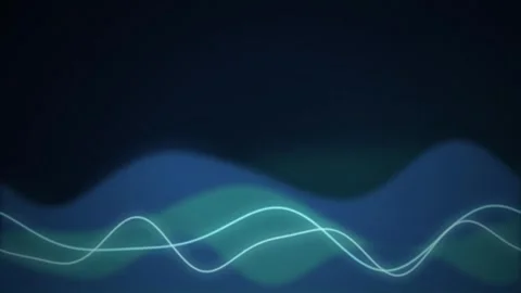 Glowing digital audio waves flow in a seamless loop Stock Footage 342861938