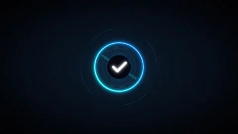 Glowing digital checkmark hud animation: success, verification, and ui inte.. Stock Footage 337553575