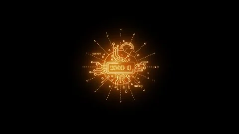 Glowing Digital Circuit Board Abstract Animation Stock Footage 330985293