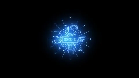 Glowing Digital Circuit Board Network Animation Stock Footage 330985301