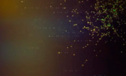 Glowing digital code on a dark background. Illustrazione stock