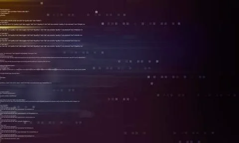 Glowing digital code on a dark background. Stock Illustration