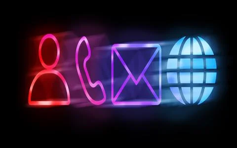 Glowing Digital Communication Icons Representing Connectivity and Networking in  Stock Illustration
