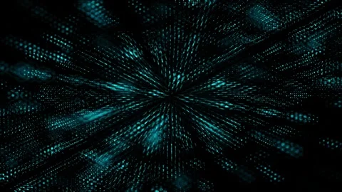 Glowing digital cyber blue lines made of particles and dots Stock Footage 276507229