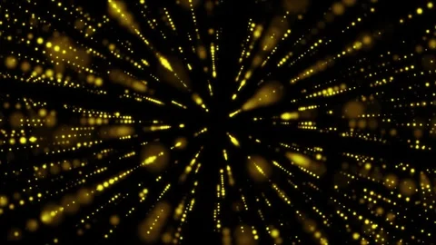 Glowing digital cyber orange lines made of particles and dots moves Stock Footage 276507223