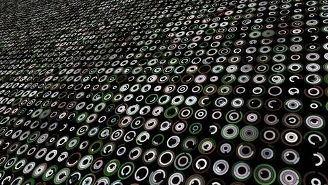 Glowing digital data circle lights blinking and spinning. Animation. Concept of Stock Illustration