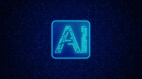Glowing Digital Data Flow with Futuristic AI Chip and Circuit Board Stock Footage 344838147