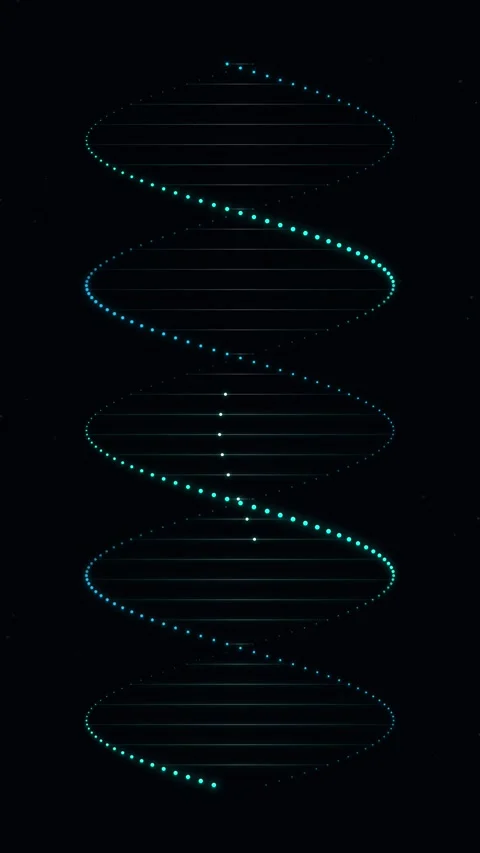 Glowing Digital DNA Double Helix Genetic Science Abstract Background Stock Footage 346201445