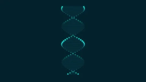 Glowing digital dna strand rotating in dark space animated science motion g.. 库存影片 343155018