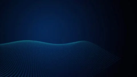 A glowing digital dot mesh undulates in a seamless loop Vidéo 341401630