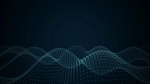A glowing digital double helix particle wave rotates in a seamless loop Stock Footage 341401629