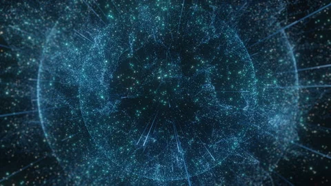 Glowing Digital Earth Sphere with Data Particles and Technology Light Trails Vídeos de archivo 309595976