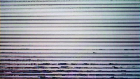 Glowing Digital Glitch and Scanlines on CRT Monitor 8 Video stock 347325586