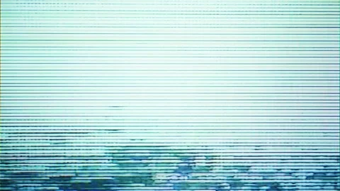 Glowing Digital Glitch and Scanlines on CRT Monitor 9 Video stock 347325662