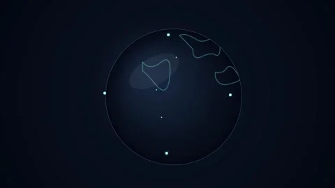 Glowing Digital Globe with Cyan Continents and White Network Connection Lin.. Stock Footage 345775358