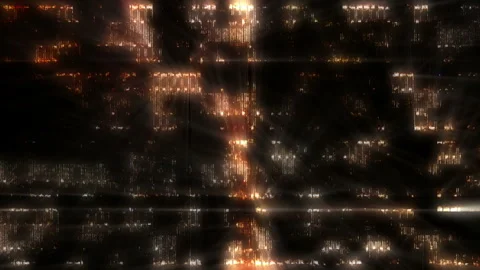 Glowing Digital Lights Wall Background Stock Footage 258589613