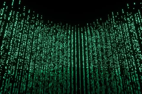 Glowing digital lines with dark background, 3d rendering Stock Illustration