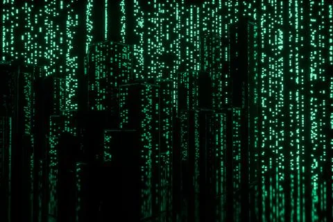 Glowing digital lines with dark background, 3d rendering Stock Illustration