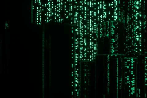 Glowing digital lines with dark background, 3d rendering Stock Illustration