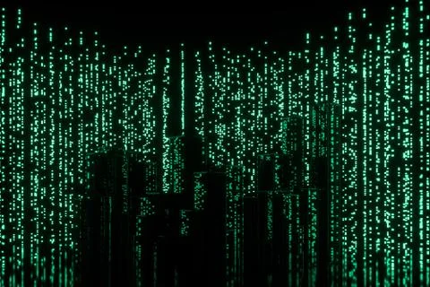 Glowing digital lines with dark background, 3d rendering Stock Illustration
