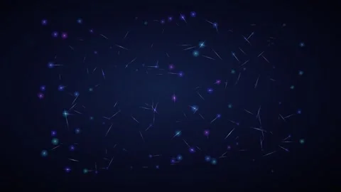 Glowing digital network nodes connecting on a dark blue background Stock Footage 336352007