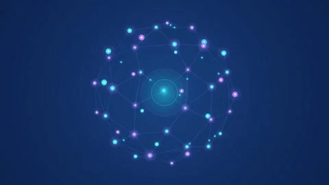 Glowing Digital Network Sphere Loop for AI and Tech Stock Footage 346455012