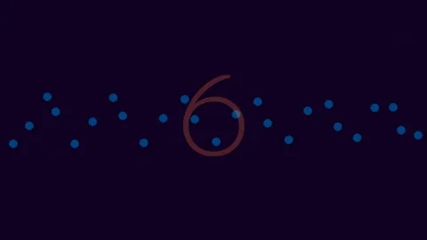 Glowing digital number 9 countdown graphic with abstract bokeh particle overl Stock Footage 342093283