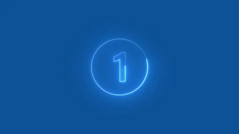 Glowing digital number one in a circle. High tech number one on dark blue. .. Stock Footage 337568351