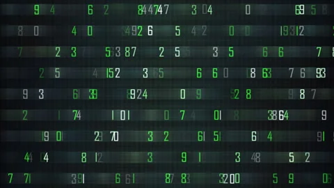Glowing Digital Numbers Display on Grid Background Depicting Data and Technology Stock-Footage 308748448