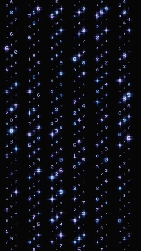 Glowing digital numbers streaming in vertical columns Stock Footage 346662969