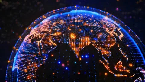 Glowing Digital Particle Earth Globe 库存影片 338066766