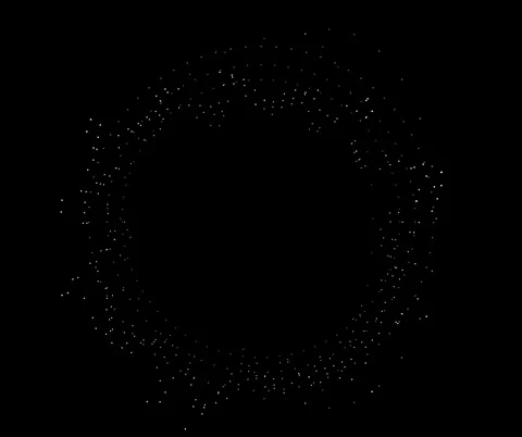 Glowing Digital Particle Network Circle on Black Background Dark Theme Stock Footage 341778617