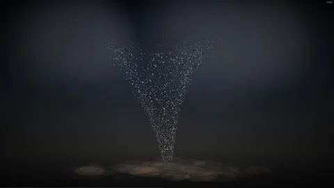 Glowing digital particle tornado vortex on dark atmospheric background 스톡 동영상 347400812