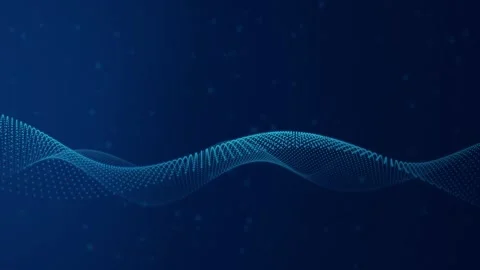 A glowing digital particle wave moves in a seamless loop Stock Footage 341274651