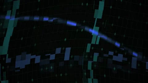 Glowing digital particles on black background. Stock Footage 340018629