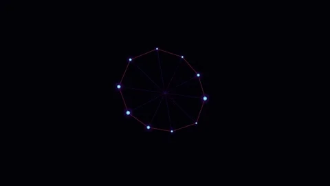 A glowing digital radar display with rotating points on a black background 库存影片 336262492