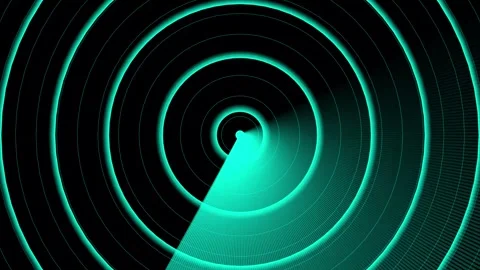 Glowing digital Radar enemy scanner with radio waves animation. 스톡 동영상 335293402