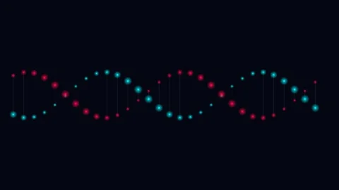 A glowing digital representation of a double helix dna strand structure Stock-Footage 336263419