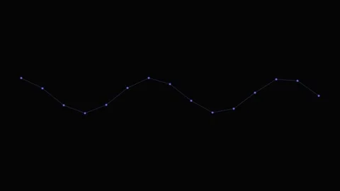 A glowing digital sine wave pattern represented by connected data points Stock Footage 339617751