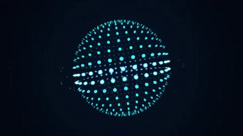 Glowing digital sphere abstract motion background, with rotating neon, data.. Stock Footage 346846679