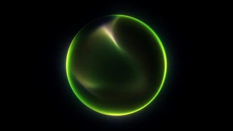Glowing digital sphere with smooth mesh surface. Green neon energy orb. Lim.. Video stock 330601598