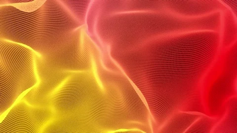 Glowing digital wave animation with wireframe and dots. 库存影片 344091082