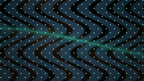 Glowing digital wave pattern with dots on dark background. Stock Footage 336230772