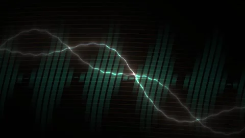 Glowing digital waveform on dark background. Stock Footage 340018671