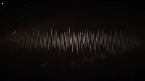 Glowing Digital Waveform Signal on Black Abstract Futuristic Tech Background Stock Footage 346001198