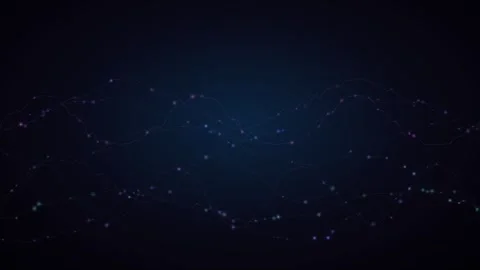 Glowing digital waveforms on dark blue background Stock Footage 335943175