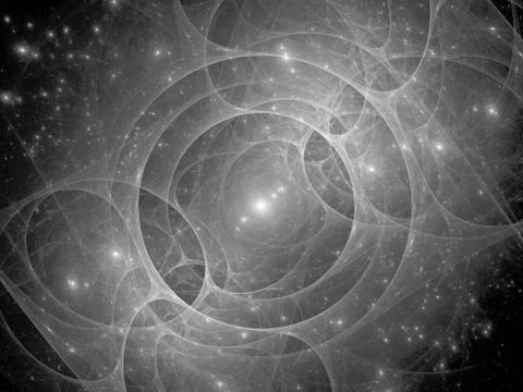 Glowing dimensional gate in space Illustrazione stock