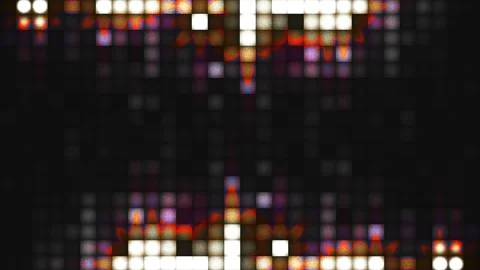 Glowing disco floor light panels flashing in dark Stock Footage 346381985
