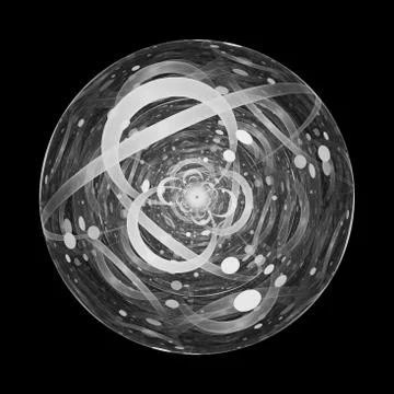 Glowing dna in artificial cell black and white Stock Illustration
